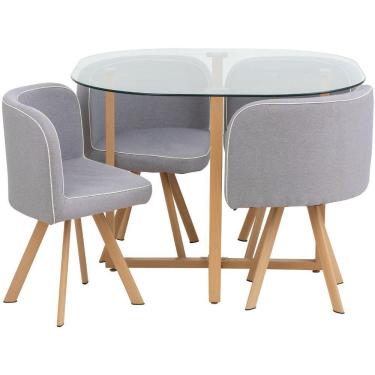 Imagem de Conjunto Mesa de Jantar Pizza Graph 5 Peças Just Home Collection