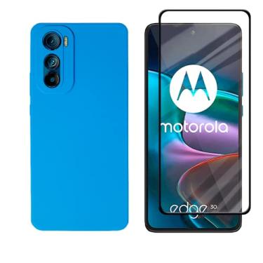 Imagem de Capa Anti Impacto Motorola Edge 30 5G + Pelicula Vidro 21D Cor:Azul-royal