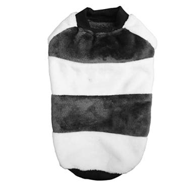 Imagem de Jaqueta de inverno do cão de pelúcia, patchwork branco cinzento pescoço redondo do pescoço do animal de estimação Winter CoatDog Warm Sweatershirt para Teddy Chihuahua Doberman Husky 2XL