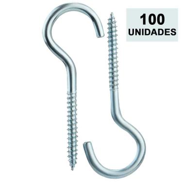 Imagem de 100 Gancho com Rosca para Bucha 6mm Alvenaria Concreto - Starfer