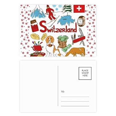 Imagem de Cartão postal de bênção com bandeira nacional da Suíça para celebração de flores de Natal