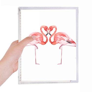 Imagem de Caderno de flamingos para amantes de casais, diário de folhas soltas recarregável, papelaria