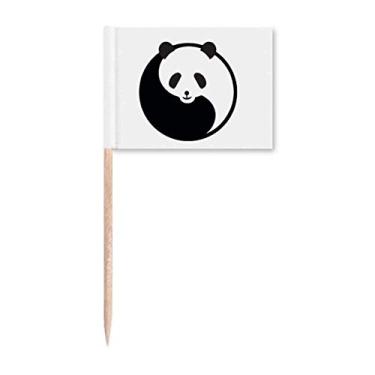 Imagem de Marcador de palito de dente Harmonize positivo com panda negativo para decoração de festa