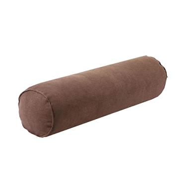 Imagem de Almofadas de cilindro de pescoço redondo travesseiro de algodão oco, confortável, confortável, pescoço travesseiro travesseiro rolo para cama, Café escuro