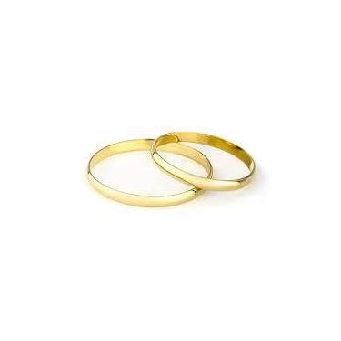 Imagem de Par Alianças Casamento Ouro 18 K Namoro Noivado Tradicional Compromiss