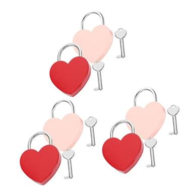 Imagem de Gadpiparty 6 Conjuntos Bloqueio Do Coração Bloqueio De Amor Mini Cadeado Coração Bloqueio De Livro Diário Fechadura De Segurança Da Porta Viagem Fechadura De Gaveta Pequena Liga De Zinco