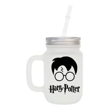 Imagem de Caneca Com Canudo Harry Potter Mason Jar