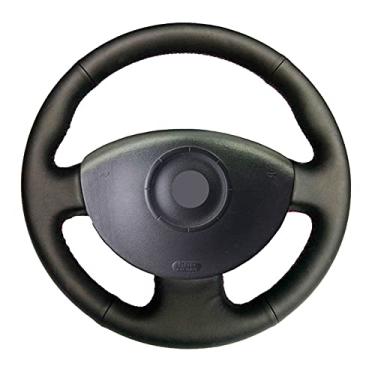 Imagem de Capa de volante de carro confortável antiderrapante costurada à mão preta, apto para Renault Megane 2 2003 a 2008 Kangoo 2008 Scenic 2 2003 a 2009