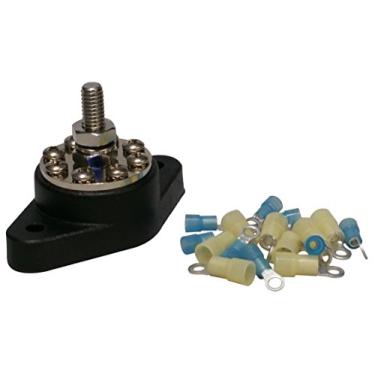 Imagem de Conjunto de junção de parafusos de distribuição - 8 blocos de terminais - kit de barras de barramentoJQuad 5/16" Stud preto 8-5/16B