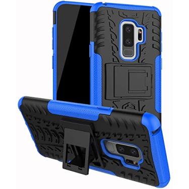 Imagem de Capa Capinha Anti Impacto Para Samsung Galaxy S9+ S9 Plus com Tela de 6.2" polegadas Case Armadura Hybrid Reforçada Com Desenho De Pneu - Danet (Preto com azul)