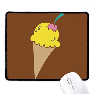 Imagem de Mousepad Yellow Cherry Sweet Ice Cream Padrão Mousepad Borda costurada Tapete de borracha para jogos