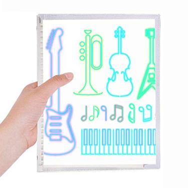 Imagem de Guitar Music Instruments Caderno Neon Folhas Soltas Diário Recarregável Diário Papelaria