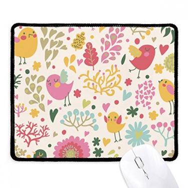 Imagem de Mouse pad antiderrapante com folhas de pássaro para jogo escritório e bordas costuradas para presente