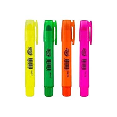 Imagem de Caneta Marca Texto Fluorescente Gel 4 Cores, BRW