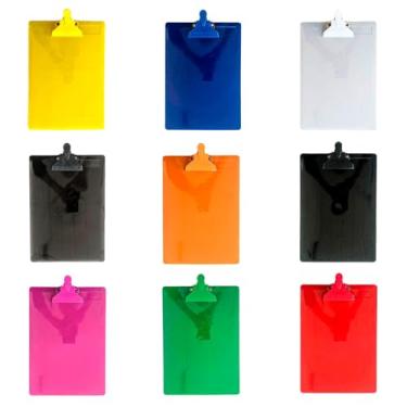 Imagem de LENTERNE BRINDES Prancheta Acrílica Tamanho Oficio - Suporte para Documentos de Acrílico - Em Linha - Azul, Amarela, Branca, Fume, Preto, Laranjada, Rosa, Vermelha e Verde