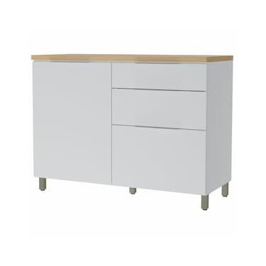 Imagem de Balcão Nesher Marquesa em MDF 15mm com 1 Porta, 3 Gavetas e 1 Prateleira - 120cm de largura