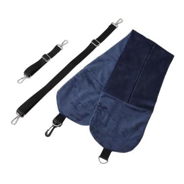 Imagem de Capa de Almofada de Viagem, Alça Ajustável Em Forma de U, Pescoço Macio, Capa de Almofada de Viagem Multifuncional Transformável de Pelúcia Portátil Com Cordões para Carros (Azul)
