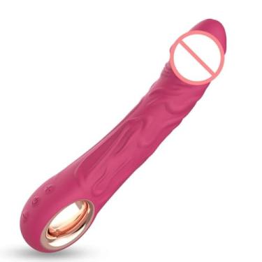 Imagem de Vibrador Realista Dildo para Mulheres, Estimulador Ponto G e Clitóris, Vibrador Feminino, 10 Vibrações Poderosas, Brinquedo Sexual (Vermelho)