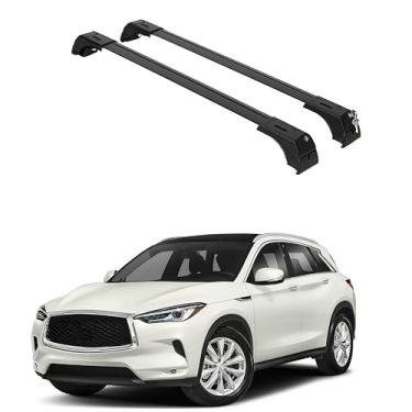 Imagem de ERKUL Barras transversais de rack de teto para Infiniti QX50 2019-2024 | Barras transversais de alumínio anti-roubo para telhado, transportador de carga, bagagem, caiaque, canoa, bicicleta | Preto
