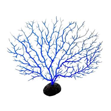 Imagem de Lerpwige Decorações de coral para leque do mar, galho de coral artificial sintético para aquários, ornamento de tanques de peixes, paisagem, leque de mar, decorações de coral