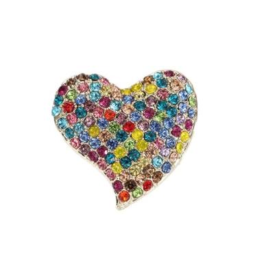 Imagem de Broche em forma de coração de amor cristal completo rosa/vermelho/coração coloful broche de lapela strass amor coração emblemas para roupas bolsa chapéu moda vestido casaco broche dia dos namorados