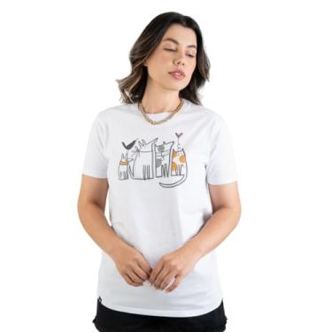 Imagem de Camiseta Feminina - Lar de Amor - QUEM AMA PET (BR, Alfa, M, Regular, Branca)