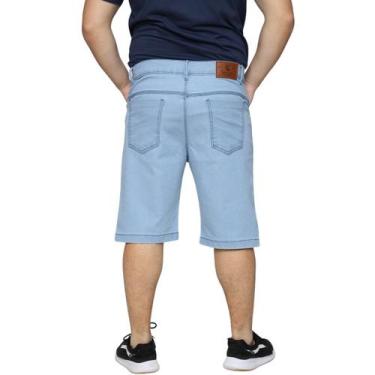 Imagem de Bermuda Jeans Masculina  Linha Premium Short Slim  Algodão Com Elastan