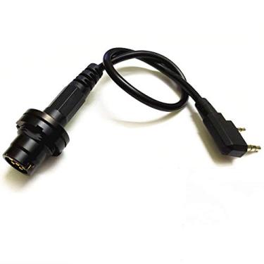 Imagem de Cabo adaptador PTT de rádio de 6 pinos compatível com Baofeng UV-5R, UV-82, etc.
