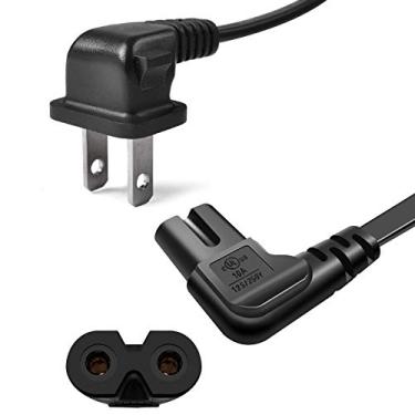 Imagem de Pacote com 2 cabos de energia de televisão 90 graus 2 garras 1,8 m Figura 8 C8 para impressora de TV Samsung Wall-Mouted Cable de alimentación