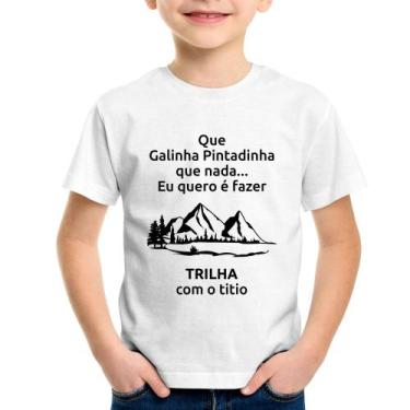 Imagem de Camiseta Infantil Trilha Com O Titio Trekking - Foca Na Moda
