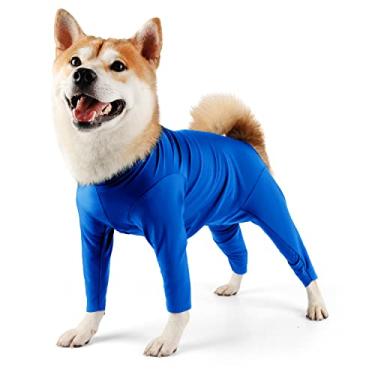 Imagem de Fato de cirurgia para cães, macacão feminino para cães castrados para cirurgia, traje de recuperação cirúrgica para cães, terno masculino neutro, antiqueda, ternos para cães após cirurgia, azul/3GG