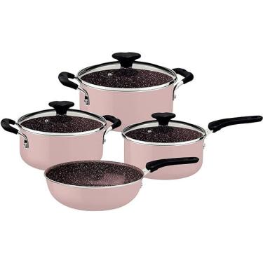 Imagem de Jogo de Panela Tunis com 4 Peças Rosa - TRAMONTINA