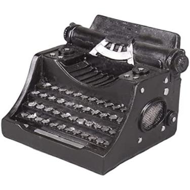 Imagem de Modelo de máquina de escrever vintage, teclado manual de máquina de escrever, para presentes de aniversário, natal, festival, adereços de fotografia, preto