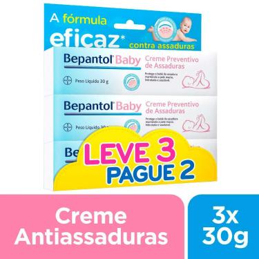 Imagem de Kit Creme Para Assaduras Bepantol Baby Preventivo Sem Fragrância 30G 3 Unidades