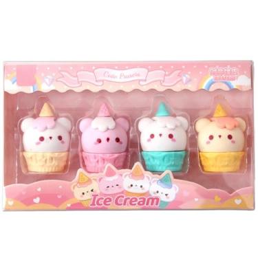 Imagem de Conjunto de borracha de sobremesa para bebidas, coelho fofo, raspas baixas, 1 caixa pequena (4 borrachas) - cor aleatória