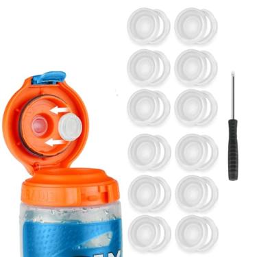 Imagem de Válvulas de distribuição compatíveis com garrafa de água Gatorade - 12 peças de válvula de silicone e inserção de plástico com chave de fenda, acessórios de substituição para garrafa de água Gatorade