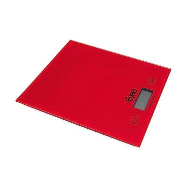 Imagem de Balança digital para Cozinha de Vidro, 5 Kg, Vermelho,BAL7856, Euro Home