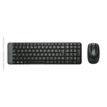 Imagem de Kit Teclado e Mouse Sem Fio Logitech MK220, USB, ABNT2, Design Compact