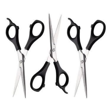 Imagem de Kit 3 tesoura profissional fio laser 6" aço inox marco boni