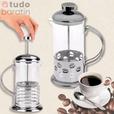 Imagem de Cafeteira Francesa Cremeira Em Vidro e Aço Inox Chaleira Prensa  Franc