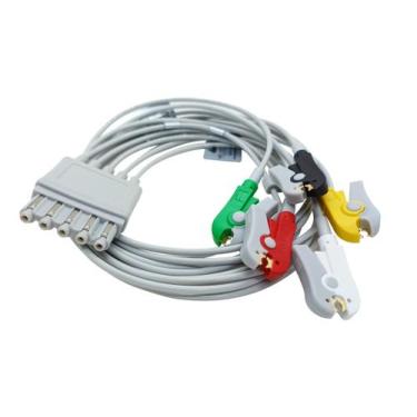 Imagem de Conjunto Rabicho ECG 5 Vias Clip Garra Philips - Maple Hospitalar