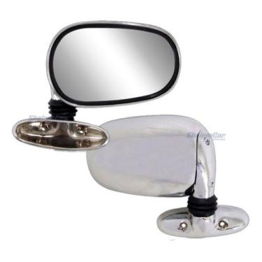 Imagem de Par Retrovisor Universal Cromado Passat Fusca Fiat 147 Brasi - SHALOMC