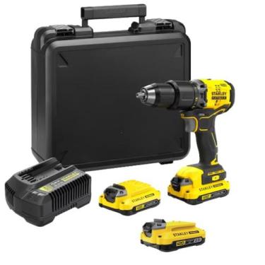 Imagem de Furadeira/Parafusadeira Sbd715c2k Com 3 Baterias + Maleta - Stanley