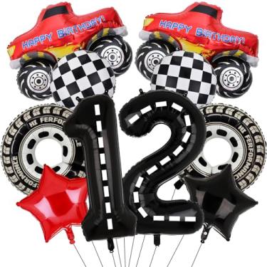 Imagem de Monster Truck Birthday Number Foil Balloon for Monster Truck 12th Birthday Race Car Theme Party Supplies (12th)