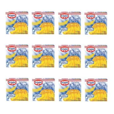 Imagem de Kit c/ 12un Gelatina Diet de Abacaxi 12g  - Dr. Oetker