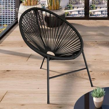 Imagem de Cadeira Acapulco Em Aço Carbono E Corda Náutica Preto