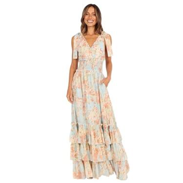 Imagem de Petal & Pup Vestido longo feminino Christabel em camadas, Floral azul, GG