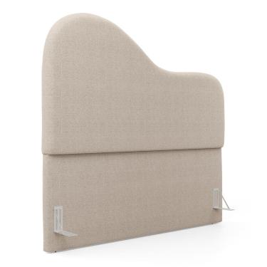Imagem de Cabeceira Orgânica Cama Box King Size Sea 195cm com Frame Bouclé Bege - Desk Design