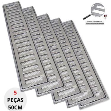 Imagem de Grelha Pluvial 10x250 com Suporte e Tela Anti Insetos (5 módulos 50cm)