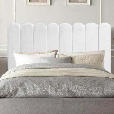 Imagem de Cabeceira Estofada Alanis 100CM Solteiro Suede Branco - D A DECOR - D&